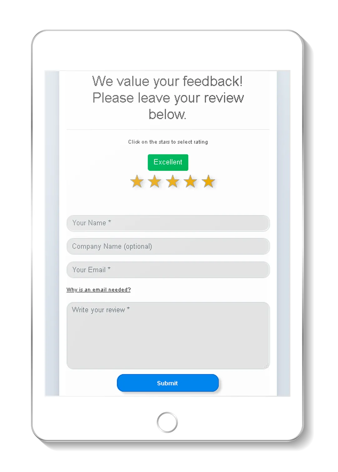 Custom reviews display page