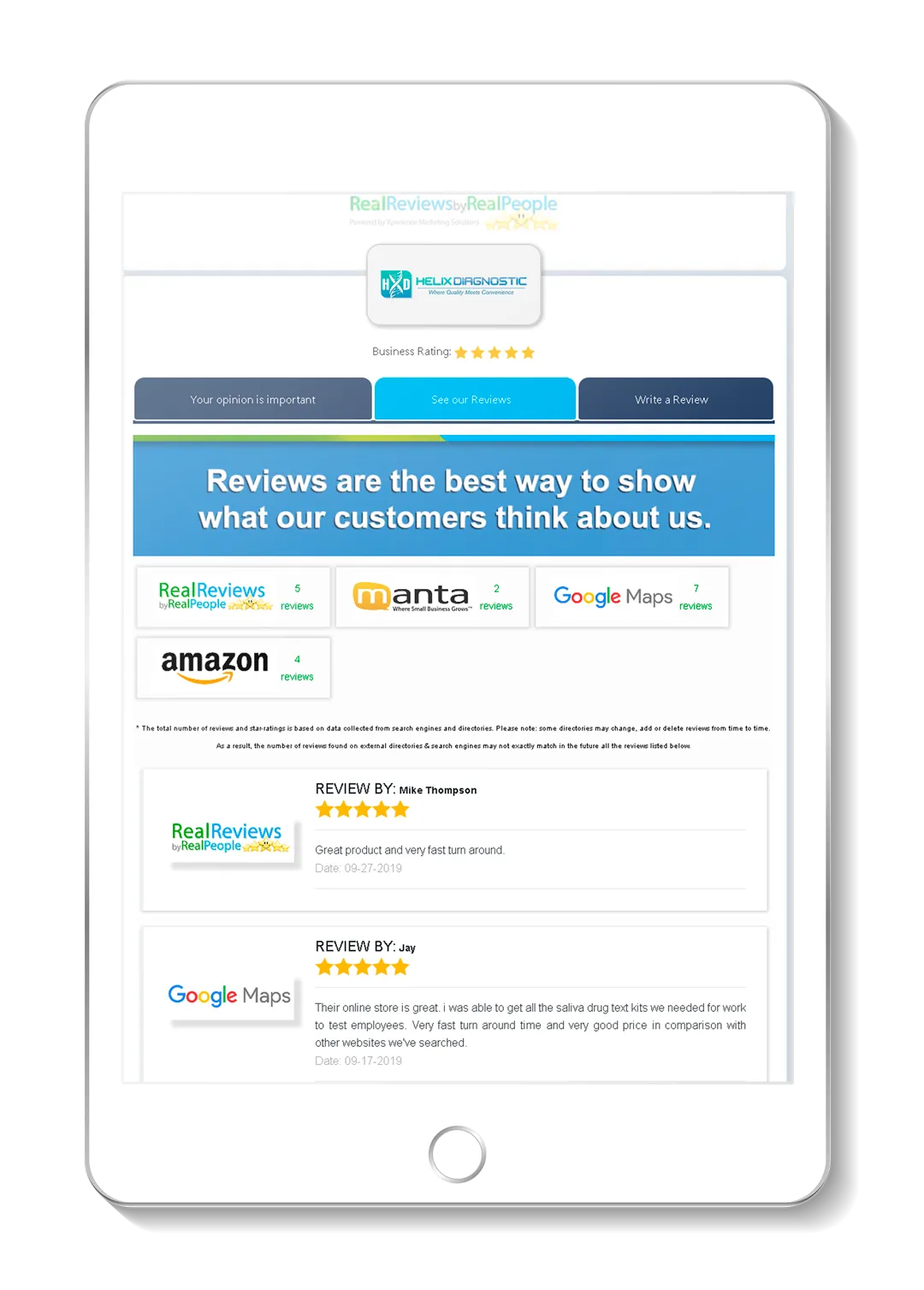 Real-time review alert notifications